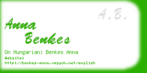 anna benkes business card